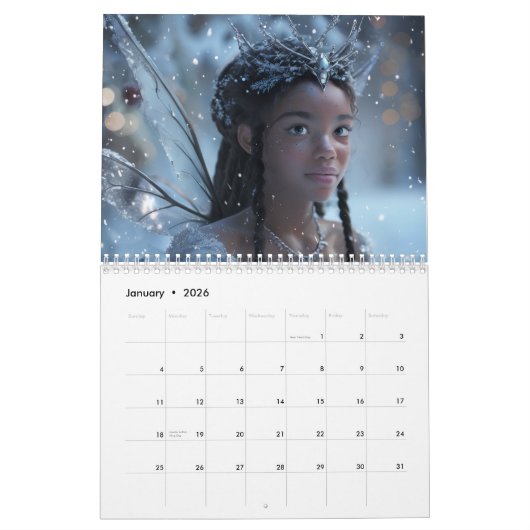 Black Girl Fairy Magic 2026 Calendar Kalender (Jan 2026)