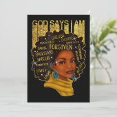 Black Girl God zegt dat ik zwarte Melanin Geschied Kaart (Staand voorkant)