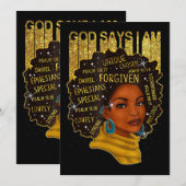 Black Girl God zegt dat ik zwarte Melanin Geschied Kaart (Voorkant / Achterkant)