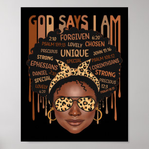 Black Girl God zegt dat ik zwarte Melanin Geschied Poster