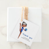 Black Girl Gymnastiek Verjaardag Bedankt Bedankjes Labels (In situ)