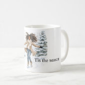 Black Girl Ice Skating Christmas Koffiemok (Voorkant rechts)