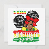 Black Girl Juneteenth 1865 Celebrate Independent D Kaart (Achterkant)