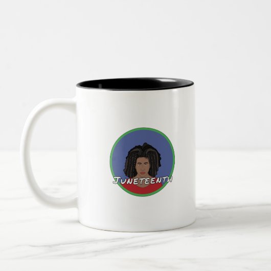 Black Girl Juneteenth Tweekleurige Koffiemok (Links)