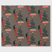 Black Girl-kerst Leo Zodiac Astrology Cadeaupapier (Vlak)