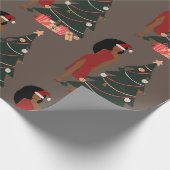 Black Girl-kerst Leo Zodiac Astrology Cadeaupapier (Hoek)