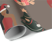 Black Girl-kerst Leo Zodiac Astrology Cadeaupapier (Rol Hoek)