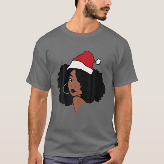Black Girl Kerstmis T-shirt (Voorkant)