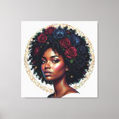 Black Girl Magic Afro Diva Canvas Afdruk (Voorkant)
