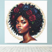 Black Girl Magic Afro Diva Canvas Afdruk (Insitu (Houten vloer))
