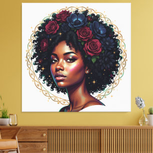 Black Girl Magic Afro Diva Canvas Afdruk