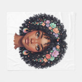 Black Girl Magic Afro Diva Fleece Deken (Voorkant (Horizontaal))