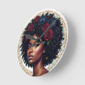 Black Girl Magic Afro Diva Ronde Klok (Hoek)