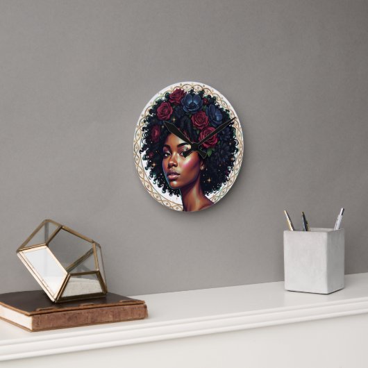 Black Girl Magic Afro Diva Ronde Klok (Kantoor)