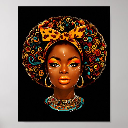 Black Girl Magic Afro Melanin Queen African Americ Poster (Voorkant)