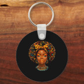 Black Girl Magic Afro Melanin Queen African Americ Sleutelhanger (Voorkant)