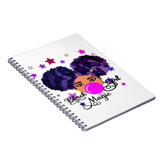 Black Girl Magic, Afro Puffs Girl, Natural Hair Notitieboek (Rechterzijde)
