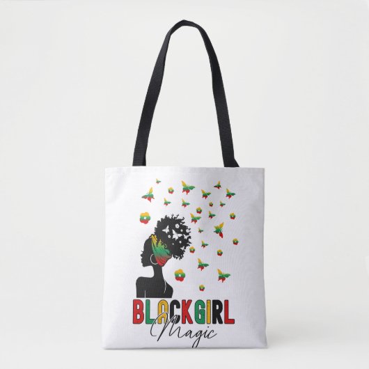 Black Girl Magic Afro Woman Tote Bag (Voorkant)