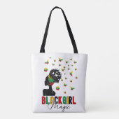 Black Girl Magic Afro Woman Tote Bag (Achterkant)