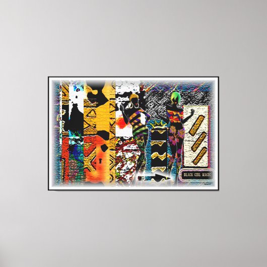 Black Girl Magic: Afrocentrische elegantie op doek Canvas Afdruk (Voorkant)
