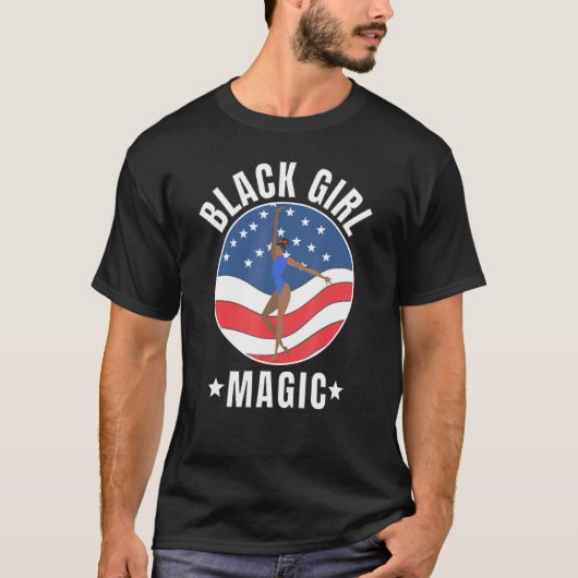 Black Girl Magic American Gymnastics Gymnast Usa T T-shirt (Voorkant)