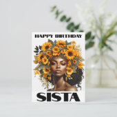 Black Girl Magic Birthday Sista Melanin Woman Feestdagenkaart (Staand voorkant)