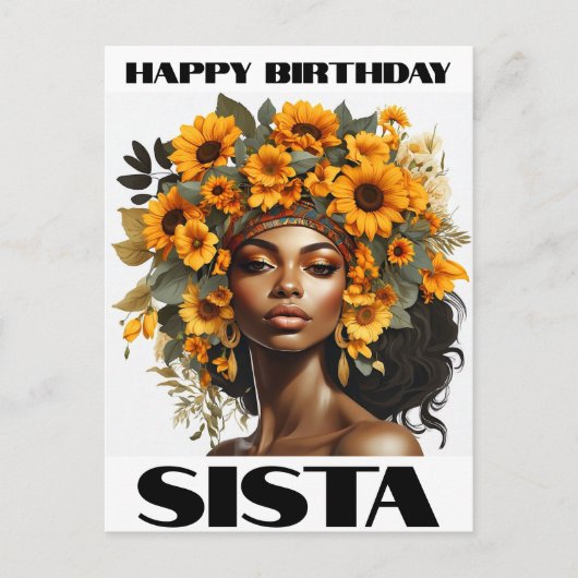 Black Girl Magic Birthday Sista Melanin Woman Feestdagenkaart (Voorkant)