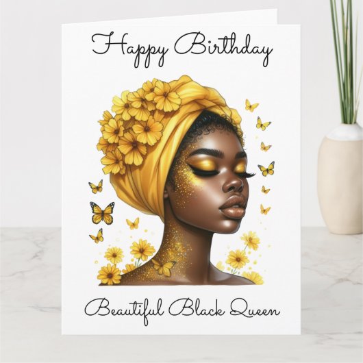 Black Girl Magic Birthday Sista Melanin Woman Kaart (Voorkant)