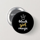 Black Girl Magic Crown Button Black (Voorkant /achterkant)