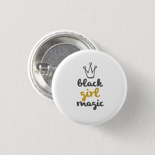 Black Girl Magic Crown Button White (Voorkant /achterkant)