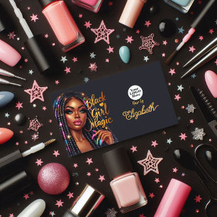 Black Girl Magic Elegant Hair Salon Branding Visitekaartje