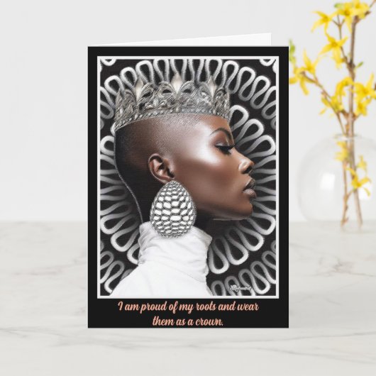 Black Girl Magic Kaart (Gele Bloem)