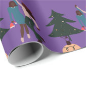 Black Girl Magic Kerstmis Cadeaupapier (Rol Hoek)