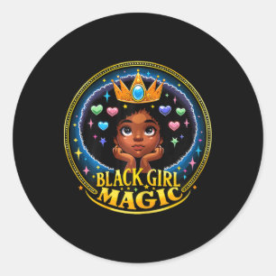 Black Girl Magic Melanin Poppin Juneteenth Ronde Sticker