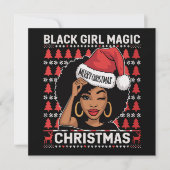 Black Girl Magic Merry, Afrikaans-Amerikaans Feestdagenkaart (Voorkant)