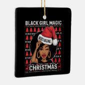 Black Girl Magic Merry, Afrikaans-Amerikaans Keramisch Ornament (Rechts)