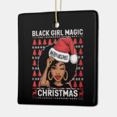 Black Girl Magic Merry, Afrikaans-Amerikaans Keramisch Ornament (Links)