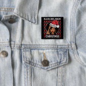 Black Girl Magic Merry, Afrikaans-Amerikaans Vierkante Button 5,1 Cm (In situ)