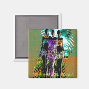 Black Girl Magic Mixed-Media Silhouet Magneet