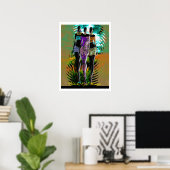 Black Girl Magic – Mixed Media Silhouette Mode Poster (Thuiskantoor)