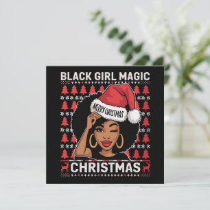 Black Girl Magic Prettig Kerstmis Afro-Amerikaans  Feestdagenkaart