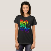 Black Girl Magic Retro Rainbow African Queen Melan T-shirt (Voorkant volledig)