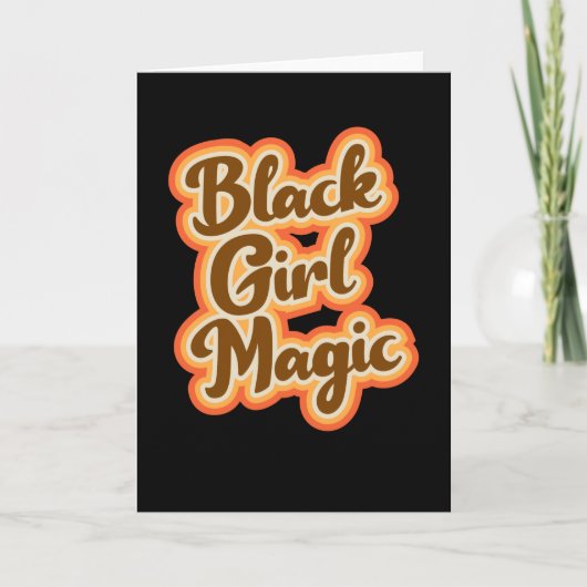 Black Girl Magic Retro  Style Melanin Girls Kaart (Voorkant)