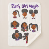 Black Girl Magic Sherpa Blanket Deken (Voorkant)