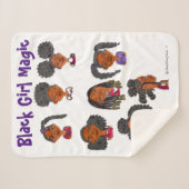 Black Girl Magic Sherpa Blanket Deken (Voorkant (horizontaal))