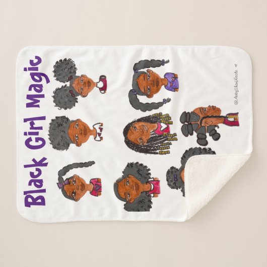 Black Girl Magic Sherpa Blanket Deken (Voorkant (horizontaal))