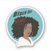 Black Girl Magic Sticker grote Afro-mooie vrouw (Voorkant)