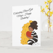 Black Girl Magic Verjaardag Kaart (Gele Bloem)