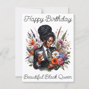 Black Girl Magic Verjaardag Sista Melanine Vrouw Briefkaart