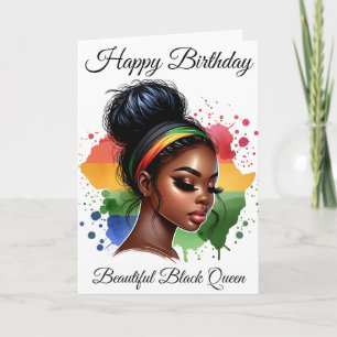 Black Girl Magic Verjaardag Zuster Melanine Vrouw Kaart